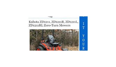 Kubota ZD1211, ZD1211R, ZD1211L, ZD1211RL Zero-Turn Mowers Service