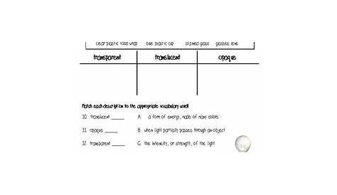 light worksheet answers physical science
