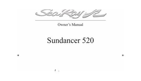 sea ray sundancer manuals