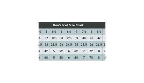 boot size chart men