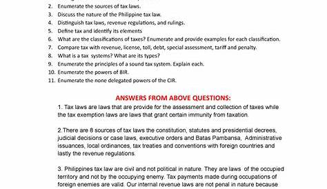 TAX-Chap 2-3 Question And Answer - TAX 1 INCOME TAXATION Chapter 2