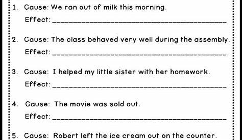 grade 2 cause and effect worksheet