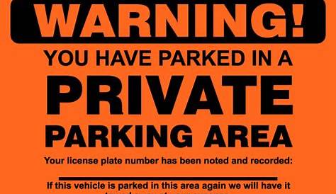 Private Parking Area Violation Sticker Y6000 - by SafetySign.com