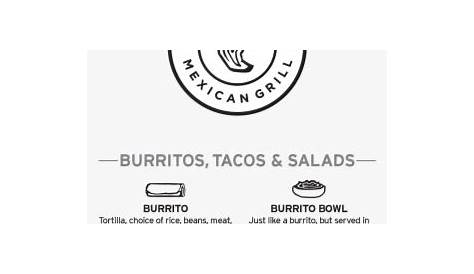 Chipotle Mexican Grill, Portsmouth Menu - Chipotle Printable