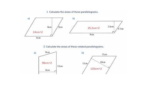 Area of a parallelogram worksheet | Teaching Resources