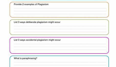 plagiarism worksheets