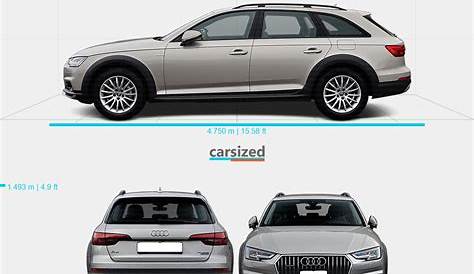 Audi A4 2015-2019 Dimensions Rear View
