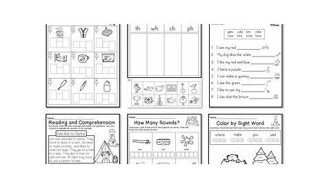 kindergarten review worksheets