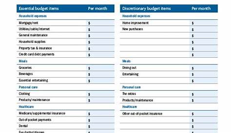 monthly retirement planning worksheet