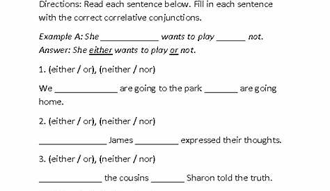 Correlative Conjunctions Exercises With Answers Pdf - Exercise Poster