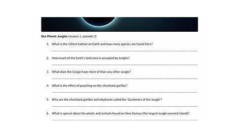 Our Planet: Jungles Worksheet | Teaching Resources