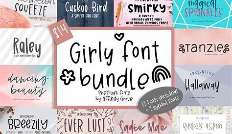 Girly Font Bundle - 12 Adorable Girly Fonts! (847272) | Handwritten