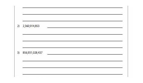 standard expanded and word form worksheets