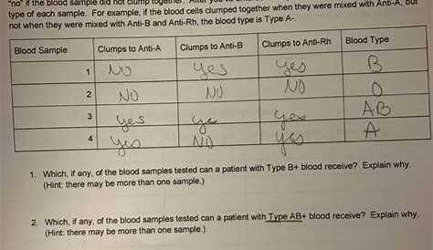 blood typing clumping no clumping