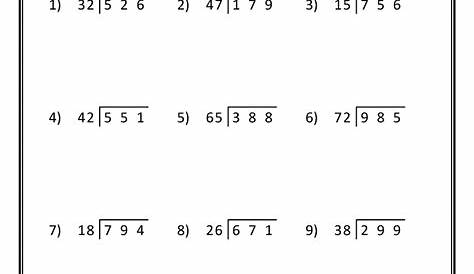 Division Worksheet With Remainders Free | Search Results | Calendar 2015