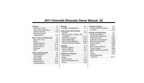 2011 silverado owners manual