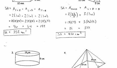 calculating surface area worksheet