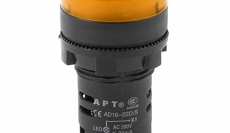 AC 220V Yellow LED Power Indicator Pilot Signal Light Lamp 22mm ,10