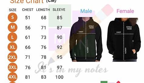 gildan hooded sweatshirt size chart
