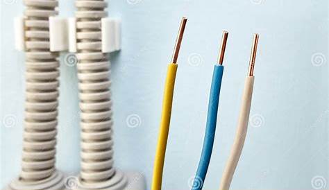 Surface Mounted Wiring and Electrical Conduit Stock Photo - Image of