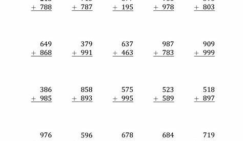 math subtraction worksheet for 3rd