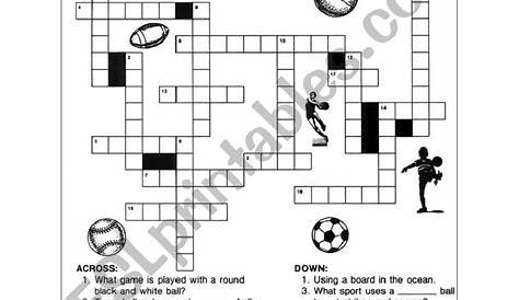 sports crossword puzzles printable