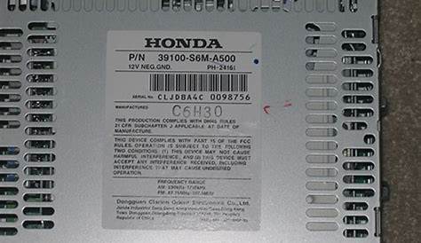 serial number for honda civic radio