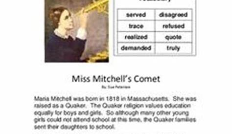 Miss Mitchell's Comet Worksheet for 3rd - 5th Grade | Lesson Planet