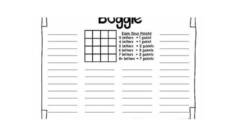 Free Boggle Worksheet (with scoring) by Madison | Teachers Pay Teachers