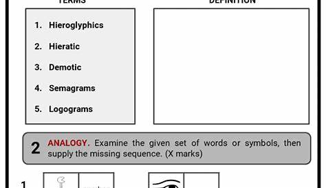 hieroglyphics activity worksheets