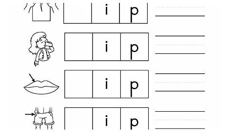 IP Word Family Picture Match Cut-and-Paste Worksheet