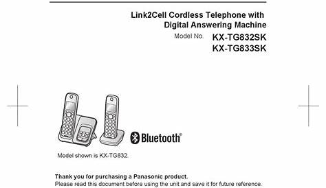 PANASONIC KX-TG833SK QUICK MANUAL Pdf Download | ManualsLib