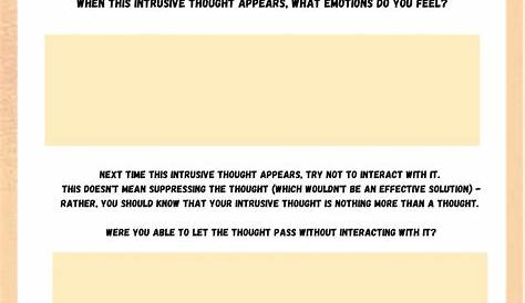 intrusive thoughts worksheets