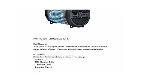 qfx bluetooth speaker manual