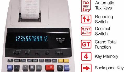 Sharp Calculators EL-2630PIII 12-Digit Commercial Printing Calculator