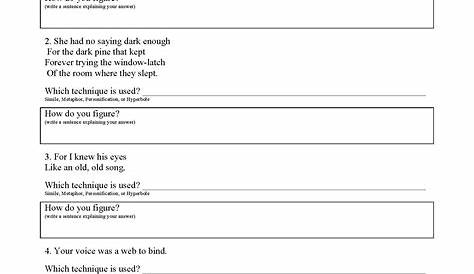 worksheet on figurative language