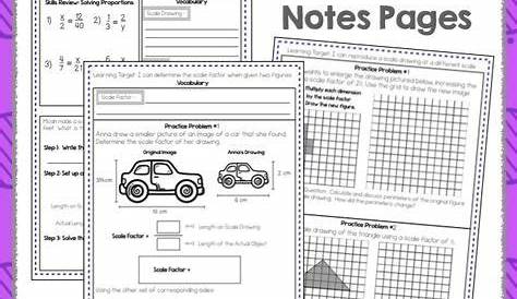 Scale Drawings - Notes and Practice (7.G.1) | Scale drawing, Seventh