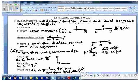 measuring segments and angles worksheet