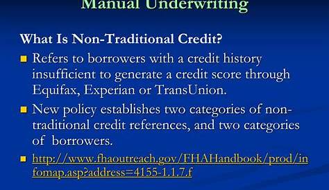 manual underwriting no credit