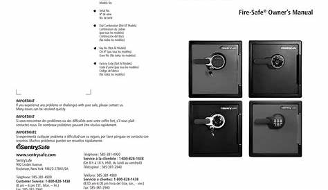 SentrySafe SFW123FSC, SFW123GTC, Fire-Safe Owner's manual | Manualzz