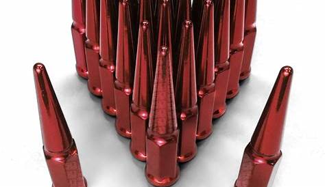 12x1.5mm Red Spike Lug Nuts Pack of 24 Fits Chevy Camaro Caprice