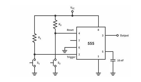 bistable 555 timer circuit diagram