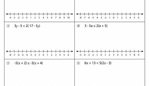 solving and graphing one step inequalities worksheets