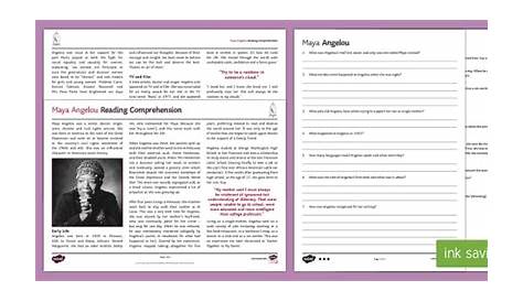 maya angelou worksheet