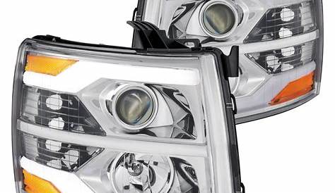 Lumen® - Chevy Silverado 2008 Chrome LED DRL Bar Projector Headlights