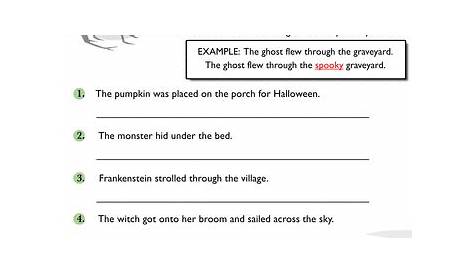 halloween adjectives worksheet