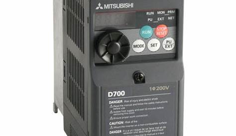 Mitsubishi D700-SC 0.37kW 230V 1ph to 3ph AC Inverter Drive, DBr, STO