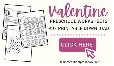 Free Printable Valentine Worksheets for Preschoolers