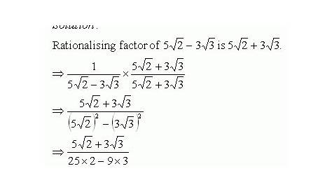 Rationalize the Denominator - I - High School Mathematics - kwizNET