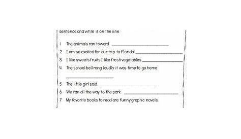 sentence fragments and run ons worksheet with answers